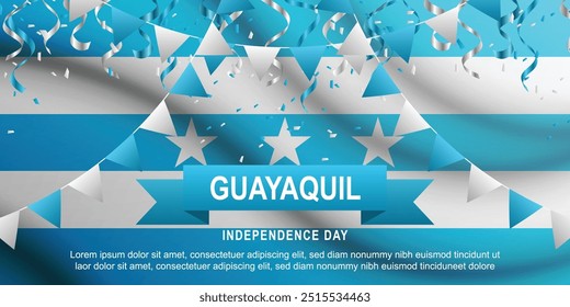 História do Dia da Independência de Guayaquil. Ilustração vetorial.