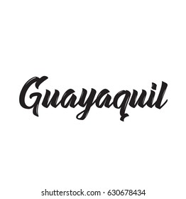 guayaquil, text design. Vector calligraphy. Typography poster. Usable as background.