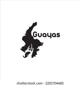 Guayas map and black lettering design on white background