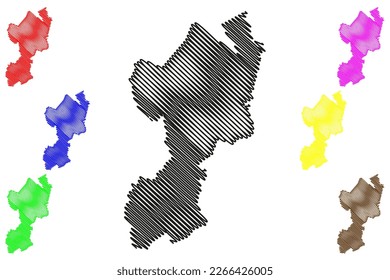Guazapares municipality (Free and Sovereign State of Chihuahua, Mexico, United Mexican States) map vector illustration, scribble sketch Guazapares map