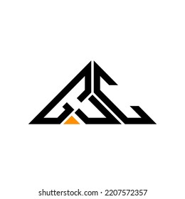 GUC letter logo creative design with vector graphic, GUC simple and modern logo in triangle shape.
