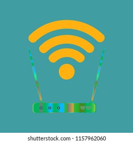 Gudget charming symbol multicolor geometric weave Wi-Fi.