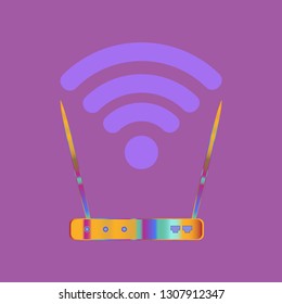 Gudget charming symbol multicolor geometric weave Wi-Fi.