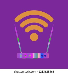Gudget charming symbol multicolored geometric weave Wi-Fi.