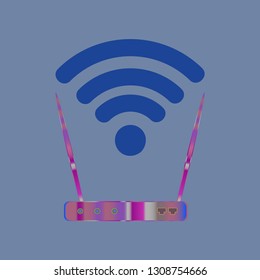 Gudget charming symbol multicolored geometric weave Wi-Fi.