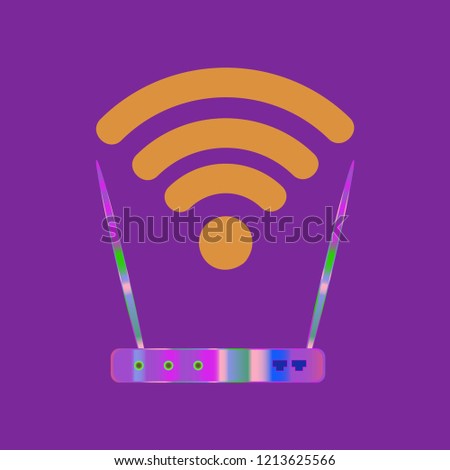 Gudget charming symbol multicolored geometric weave Wi-Fi.