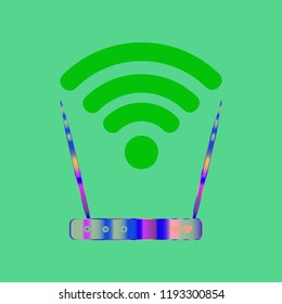 Gudget glamorous symbol multicolor geometric weave Wi-Fi.