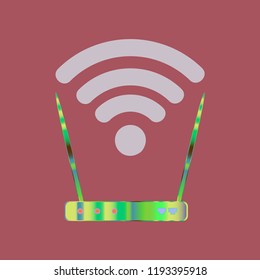 Gudget glamorous symbol multicolored geometric weave Wi-Fi.