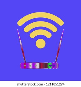 Gudget glamorous symbol multicolored geometric weave Wi-Fi.