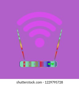 Gudget glamorous symbol multicolored geometric weave Wi-Fi.