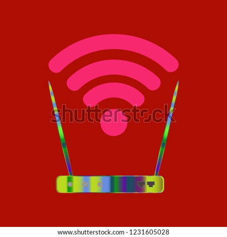 Gudget glamorous symbol multicolored geometric weave Wi-Fi.