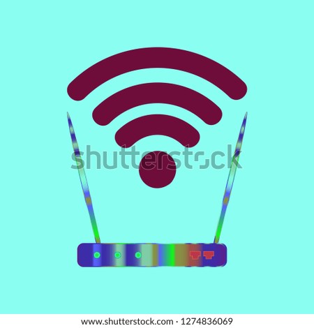 Gudget glamorous symbol multicolored geometric weave Wi-Fi.