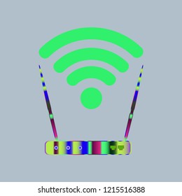 Gudget lovely symbol multicolored geometric weave Wi-Fi.