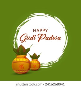 Gudi padwa celebration background. Happy Gudi Padwa vector. Happy Ugadi vector.