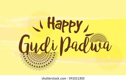 Gudi Padwa Celebration Greeting Card Background.