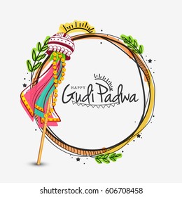 Gudi Padwa Celebration Greeting Card Background.
