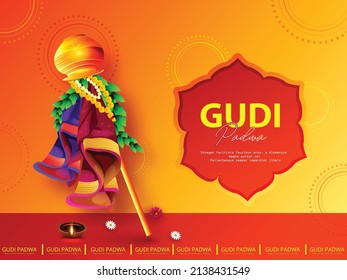 Gudi Padwa celebration of India illustration