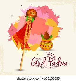 Gudi Padwa Celebration Poster Or Banner Background.