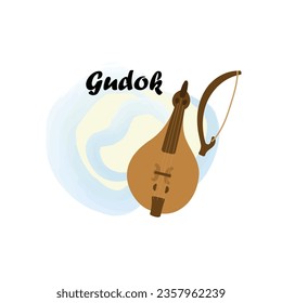 Gudok. Traditional Slavic, Ukrainian musical instrument. Vector illustration
