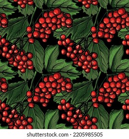 
Guelder rose seamless vector pattern