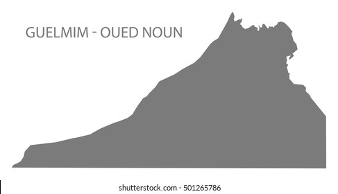 Guelmim - Oued Noun Morocco Map grey