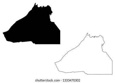 Guelmim-Oued Noun Region (Administrative divisions of Morocco, Kingdom of Morocco, Regions of Morocco) map vector illustration, scribble sketch Guelmim-Oued Noun map