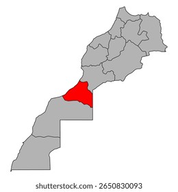 Guelmim-Oued Noun conjunto de Marrocos mapa símbolo forma, viajar web ícone vetor ilustração .