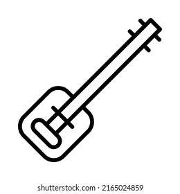 Guembri Icon. Line Art Style Design Isolated On White Background