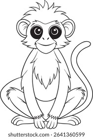 Guereza colobus coloring page with playful cartoon art perfect for wildlife activities
