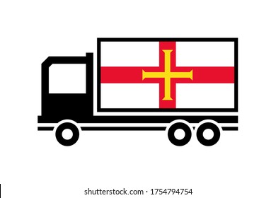 guernsey delivery truck isolated on white background