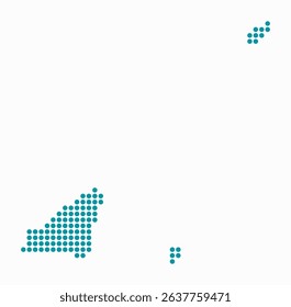 Guernsey dotted map. Digital style map of the country on white background. Guernsey shape with circle dots. Colored dots style. Large size circles. Beautiful vector illustration.