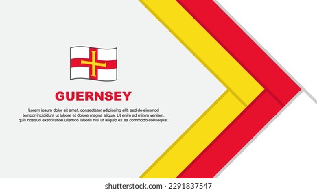 Plantilla de diseño de fondo de resumen de la bandera de Guernsey. Ilustración del vector de caricaturas del Día de la Independencia de Guernsey. Caricatura de Guernsey