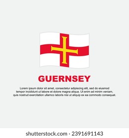 Plantilla de diseño abstracto de la bandera de Guernsey. Cartel del Día de la Independencia de Guernesey en medios sociales. Fondo Guernsey