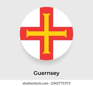 Guernsey Flag Blase Kreis um Form Symbol Vektorgrafik