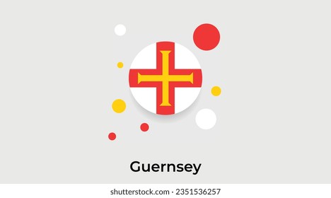 Guernsey-Flag-Blase-Kreis rund um die Form Symbol bunte Vektorgrafik