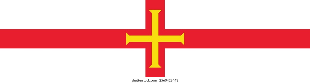 Guernsey flag long banner digital vector illustration