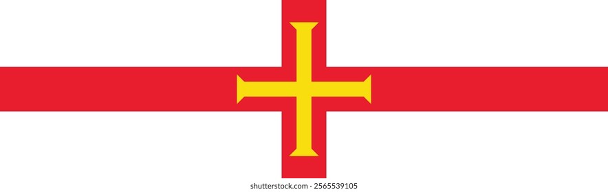 Guernsey flag long banner digital vector illustration