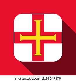 Guernsey Flagge, offizielle Farben. Vektorgrafik.