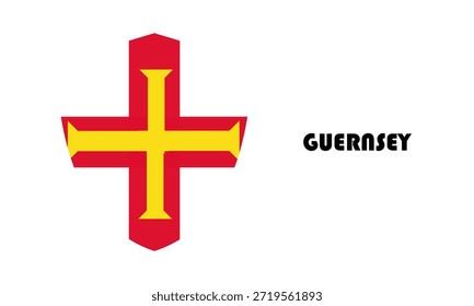 Guernsey Flagge in Schildform (Badge)