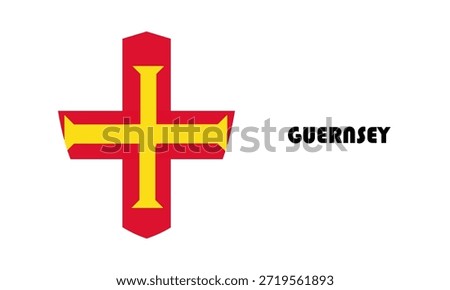 Guernsey flag in shield shape (badge)