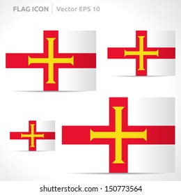 Guernsey flag template | vector symbol design | color red white and yellow | icon set