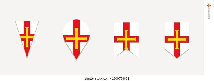 Guernsey flag in vertical design, vector illustration.