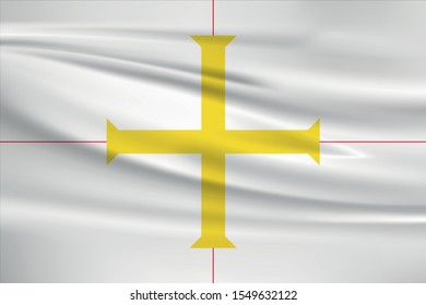 guernsey flag with waving effect