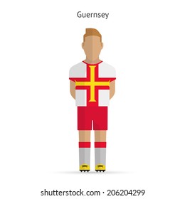 Guernsey football player. Soccer uniform. Vector illustration.
