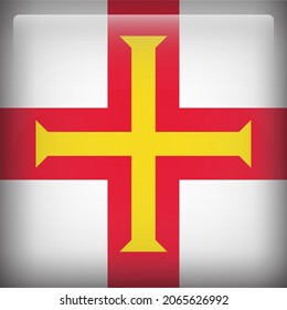 Guernsey Glossy 3D Square Country Flag Icon