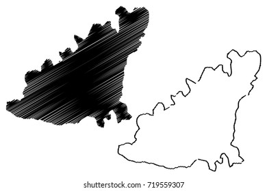 Guernsey island map vector illustration, scribble sketch Guernsey 