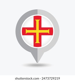Guernsey Location Pin Icon Vector Illustration