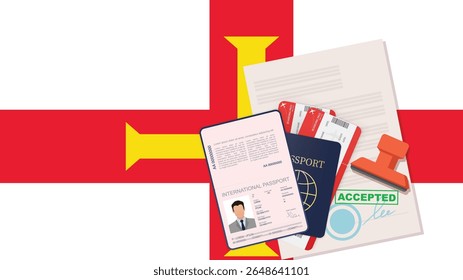 Guernsey Passport e documentos de viagem Ilustração