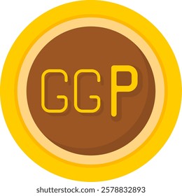 Guernsey Pound Flat Style Icon Design