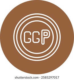 Guernsey Pound Outline Circle Style Icon Design